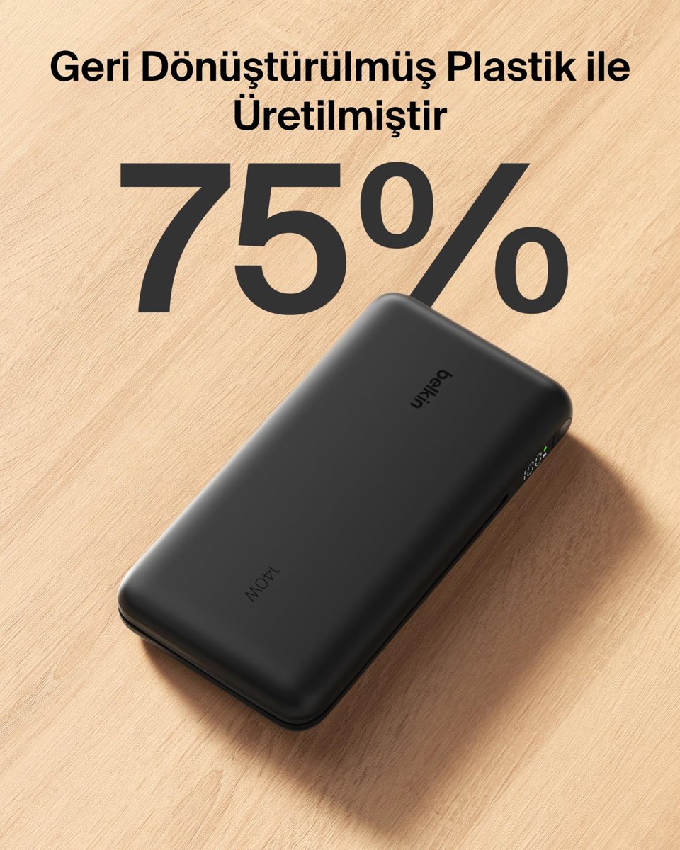 Belkin UltraCharge Pro 25000 mAh Dizüstü Power Bank Hızlı Şarj, Siyah