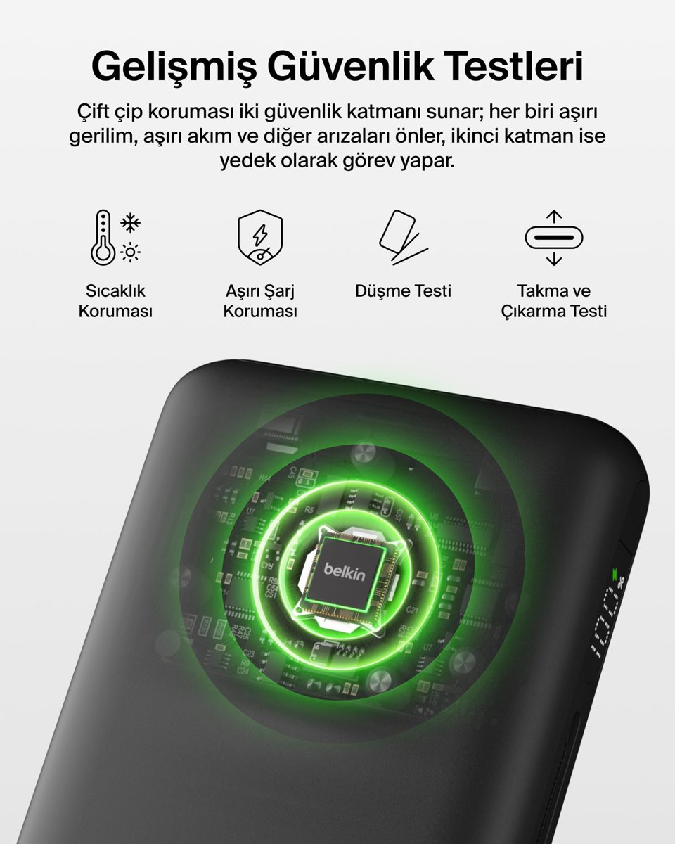 Belkin UltraCharge Pro 25000 mAh Dizüstü Power Bank Hızlı Şarj, Siyah