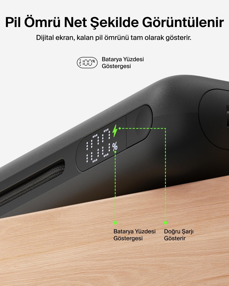 Belkin UltraCharge Pro 25000 mAh Dizüstü Power Bank Hızlı Şarj, Siyah