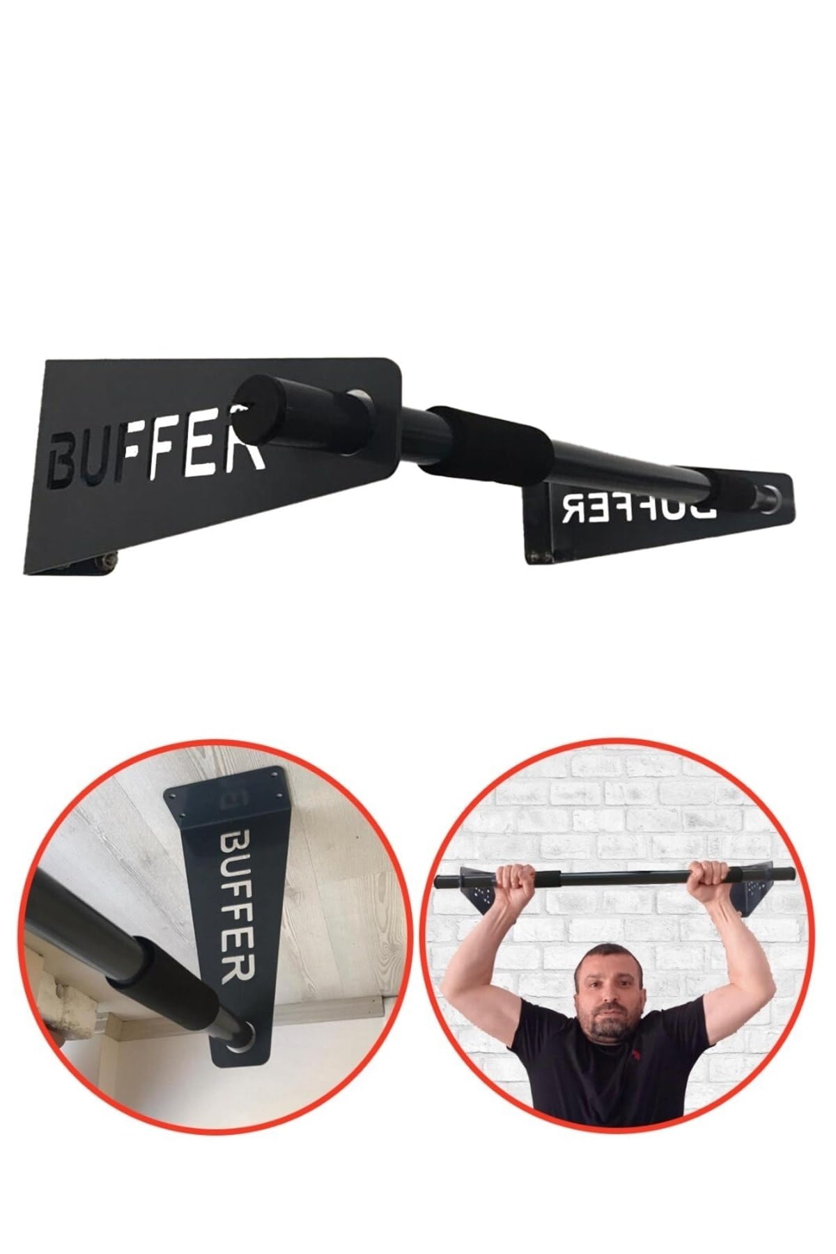 Buffer Barfiks Demiri Süngerli Barfiks Aleti Antrasit Gri, BFFR02