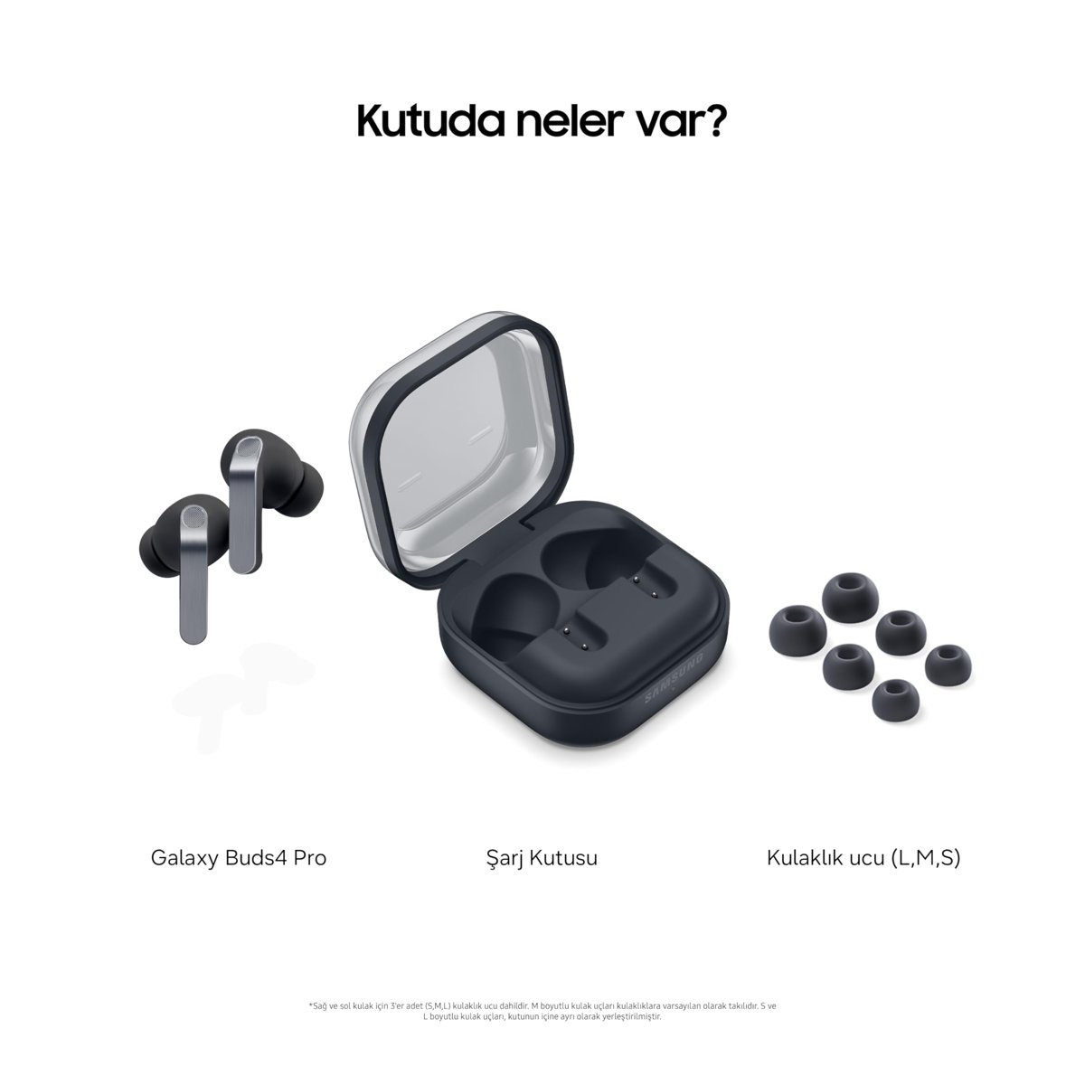 Samsung Galaxy Buds4 Pro Bluetooth Kulaklık, Siyah, Metal Gövde, 2 Yollu Hoparlör & Çift Amplifikatör, Geliştirilmiş ANC, Adaptif Gürültü Kontrolü