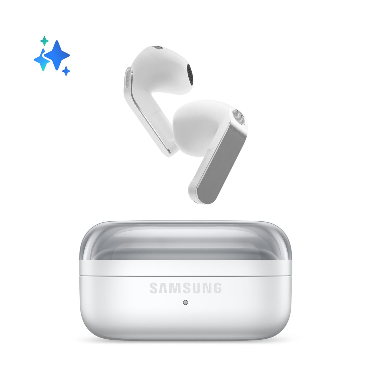 Samsung Galaxy Buds4 Bluetooth Kulaklık, Beyaz, Metal Gövde, 1 Yollu Hoparlör, Ultra Net Arama Sesi, Adaptif Gürültü Kontrolü