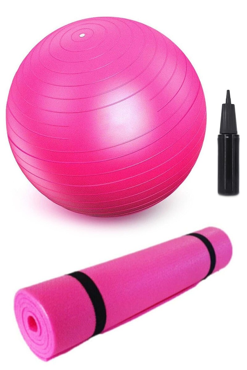 Clifton 65 cm Pilates Topu 7mm Pilates Minderi Egzersiz Seti Pilates Seti Yoga Seti Pembe, dop10521414igoclft