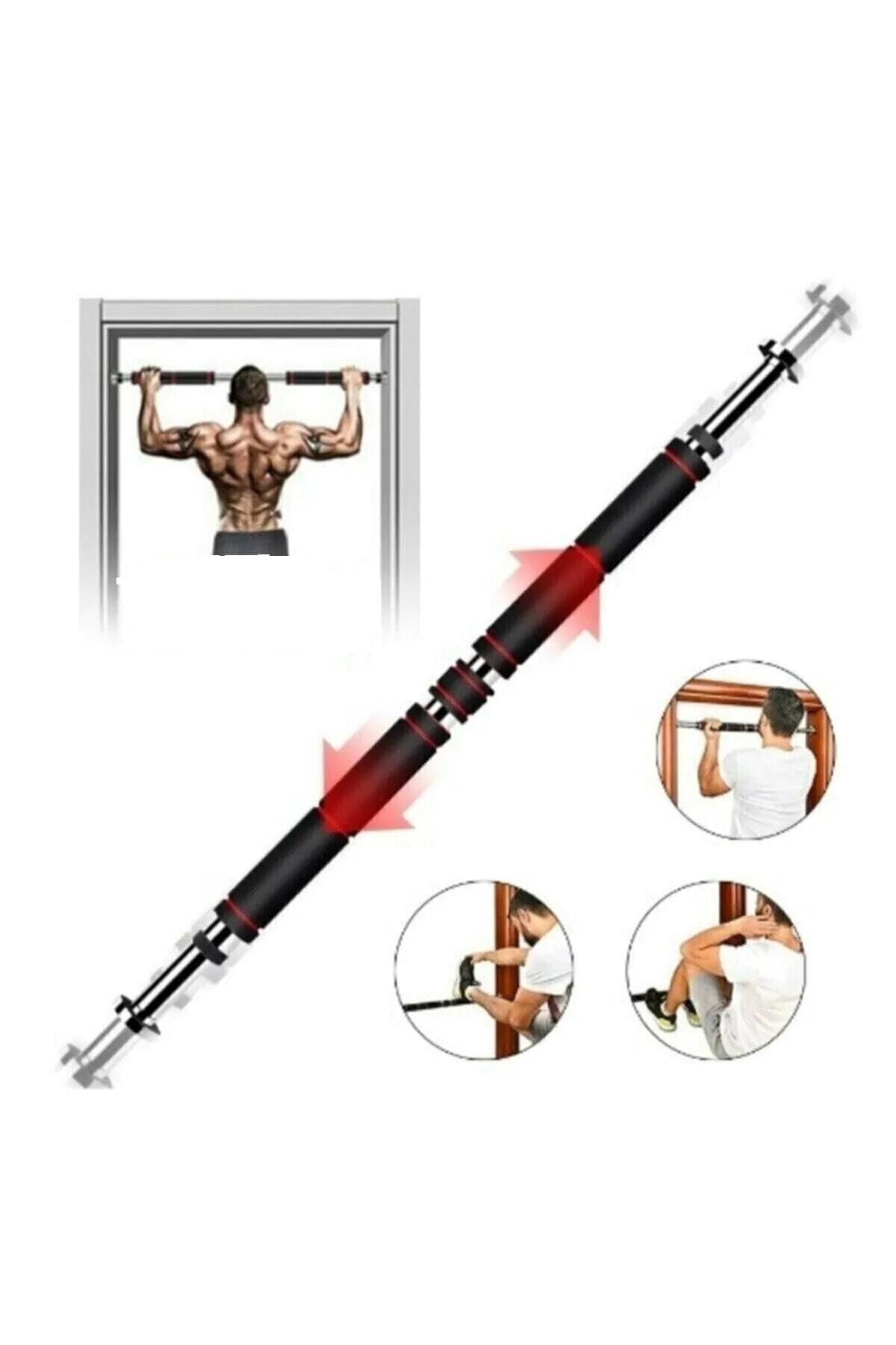 Buffer 60-100 Cm Uzun Süngerli Barfix Demiri Barfiks Çubuğu Koridor Barfiks Barı Krom, BFRR-0025