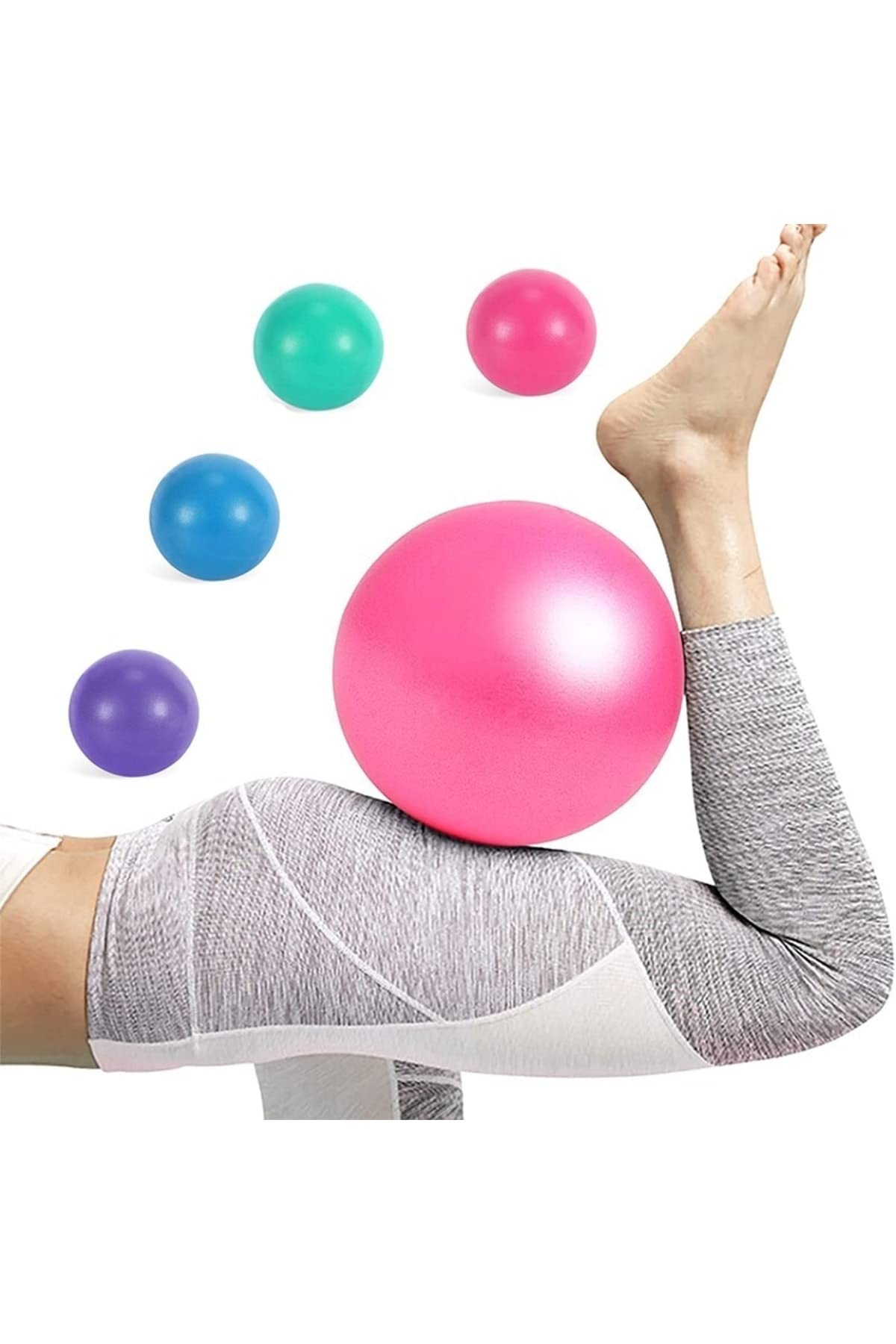 Buffer 20 Cm Fitilli Pilates Topu Ve Pompa Seti Pilates Denge Yoga Spor Egzersiz Top Jimnastik Fitness, Tek Ebat, ZH2685589888RR, KARIŞIK