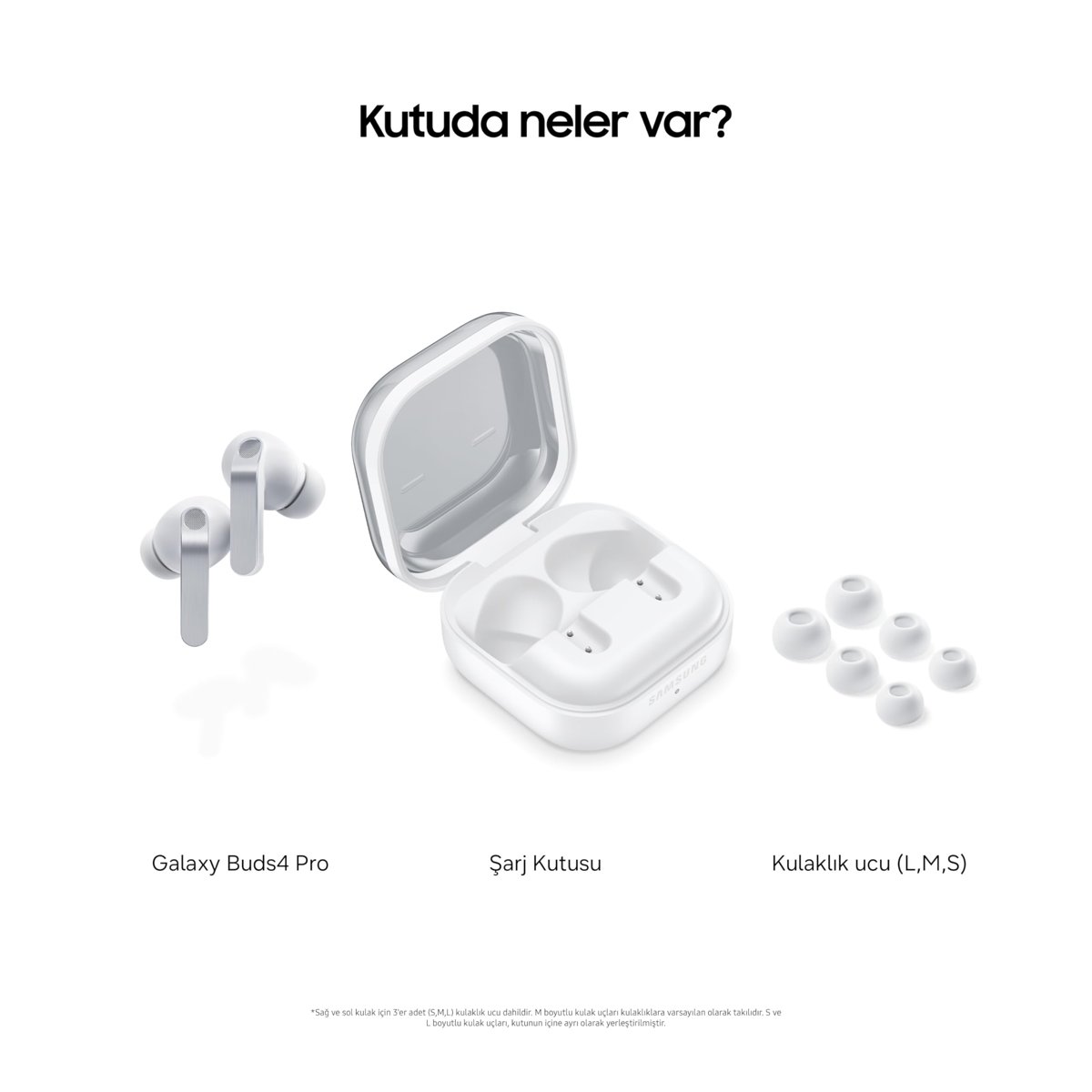 Samsung Galaxy Buds4 Pro Bluetooth Kulaklık, Beyaz, Metal Gövde, 2 Yollu Hoparlör & Çift Amplifikatör, Geliştirilmiş ANC, Adaptif Gürültü Kontrolü