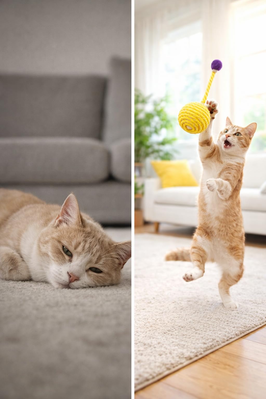Busstier Kuyruklu Örgülü Kedi Oyuncağı 3 Adet Set İpli Top Ponpon Uçlu İnteraktif Kedi Oyun Topu Ev İçi Aktivite Enerji Atma Av İçgüdüsü Destekli Sessiz Hafif Taşınabilir Yavru ve Yetişkin Kediler İçi