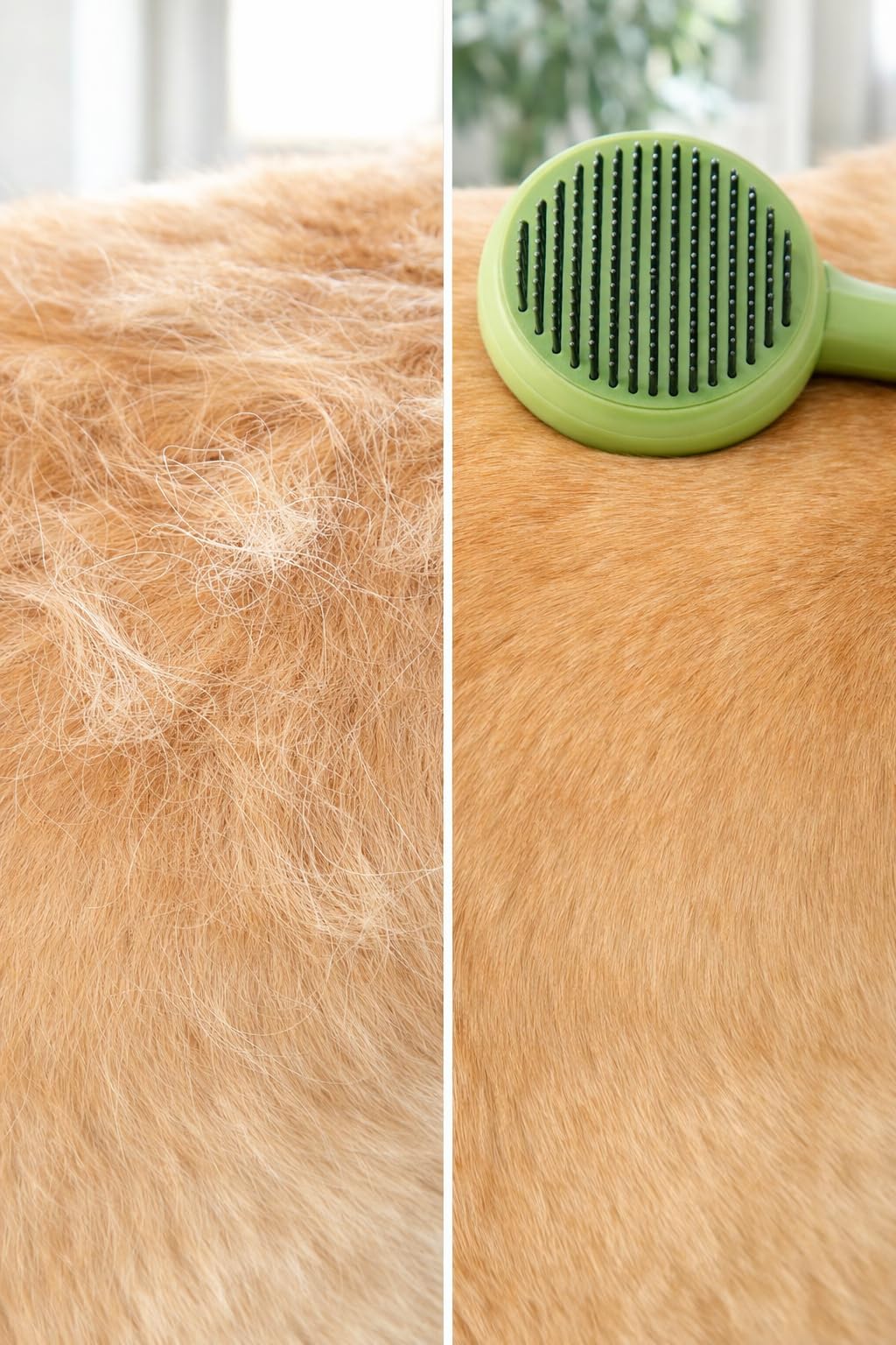 Busstier Kedi Köpek Tarağı Tek Tuşlu Tüy Temizleme Özellikli Kendini Temizleyen Evcil Hayvan Fırçası Dökülen Tüy Toplama Masaj Etkili Ergonomik Tutma Saplı Tüy Bakım Tarağı