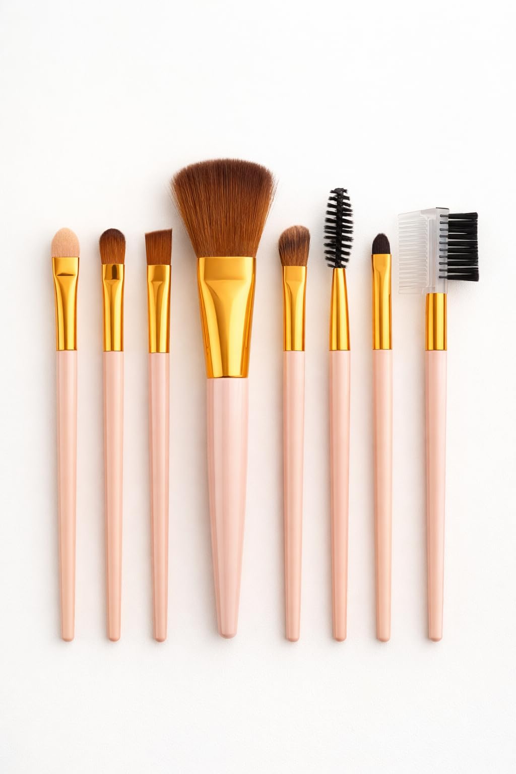 Busstier 8 Adet Makyaj Fırça Seti Profesyonel Fondöten Pudra Allık Far Kaş Eyeliner Fırçası Yumuşak Kıllı Günlük ve Profesyonel Kullanım İçin Komple Makeup Brush Set