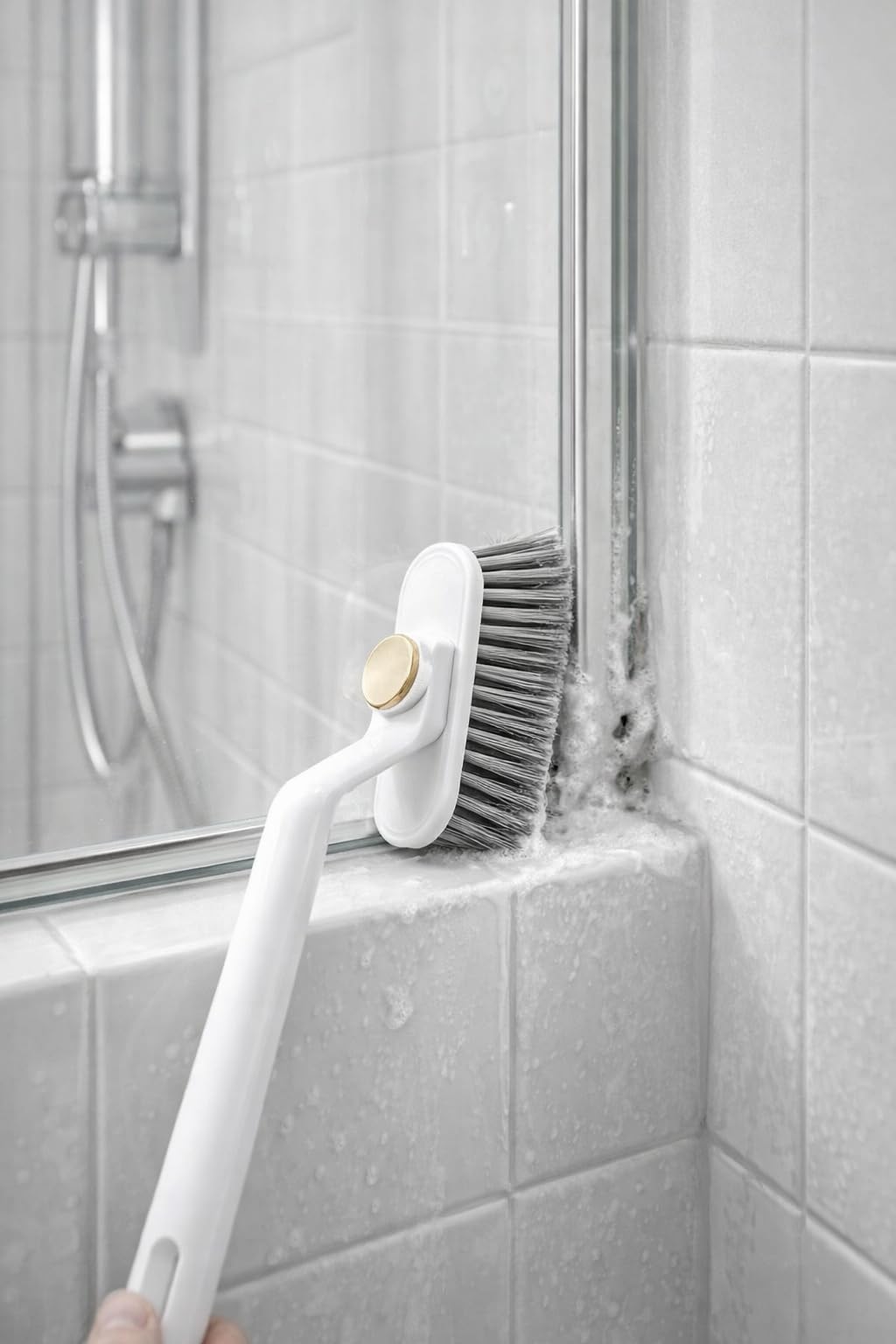 Busstier Cımbızlı Döner Başlıklı Çok Fonksiyonlu Derinlemesine Banyo Temizlik Fırçası Derz Arası Fayans Duşakabin Küvet Lavabo Gider Kapı Pencere Ray Köşe Detay Temizliği İçin Sert Kıllı Ergonomik Sap