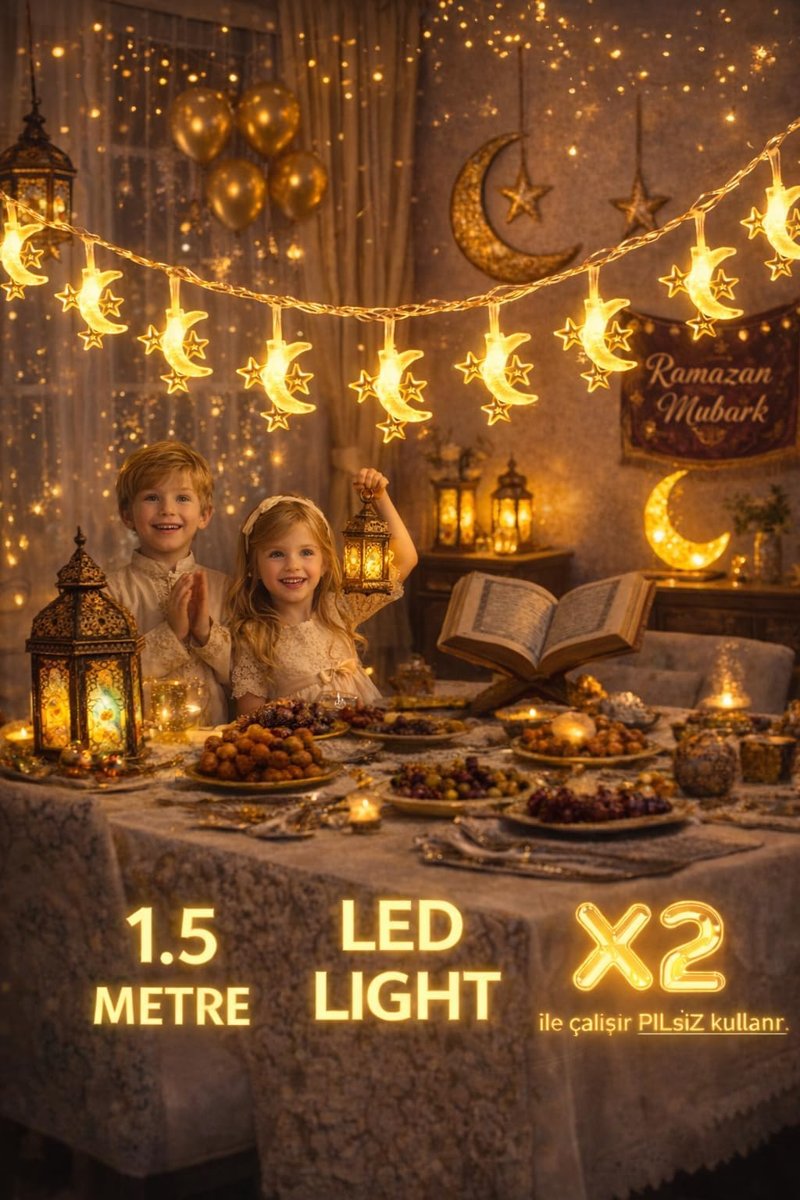 Pilli led ışık, Şerit led 1,5 Metre SARI Işıklar Peri Işıkları Aydınlatmalı Şerit Led led ışık şerit Led Işık 3 Yıldız 1 Ay