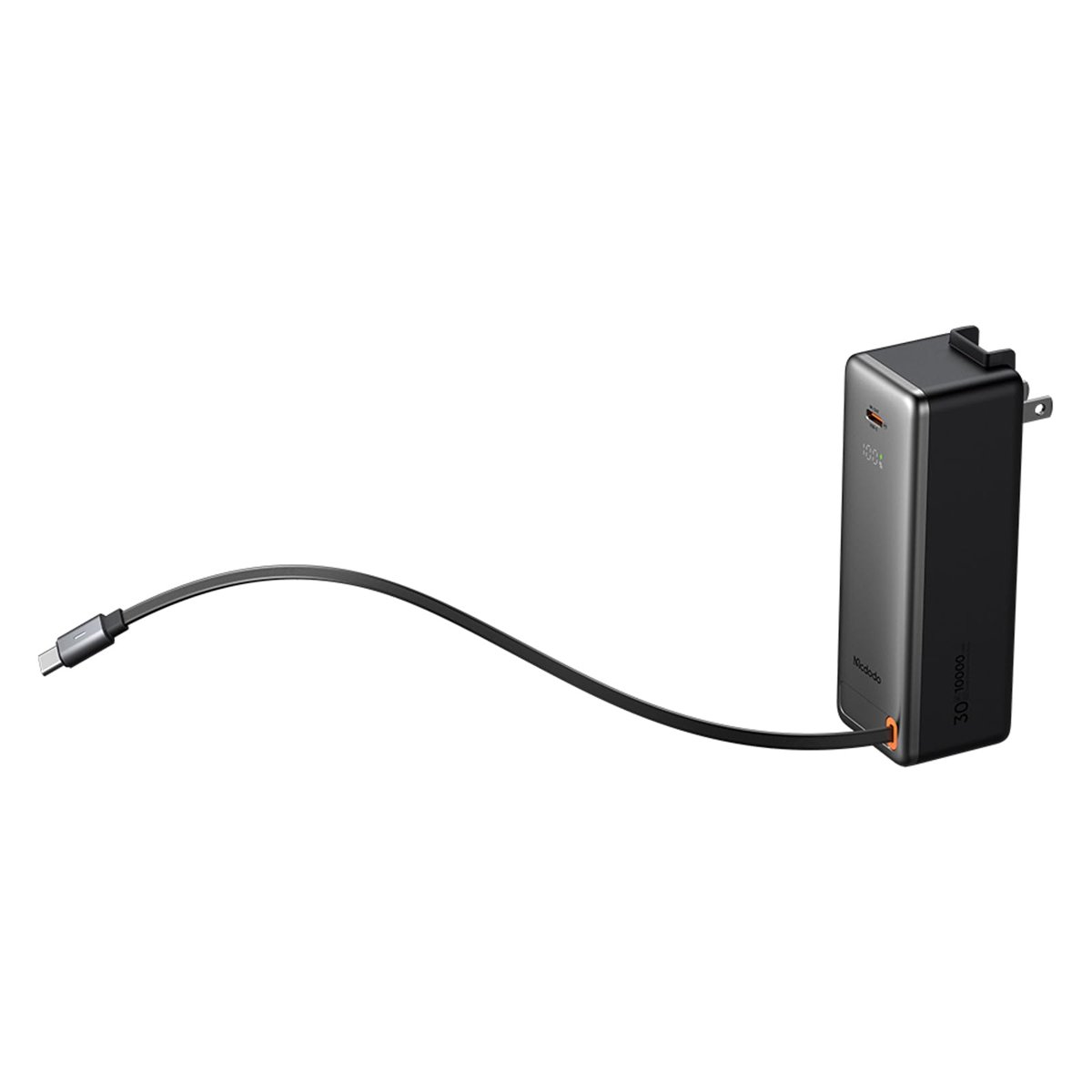 Mcdodo MC-3181 3 in 1 10000mAh 30W LED Ekranlı Powerbank ve Sarj Aleti (Dahili Geri Çekilebilir Kablo + UK/US/EU Priz Uçları)