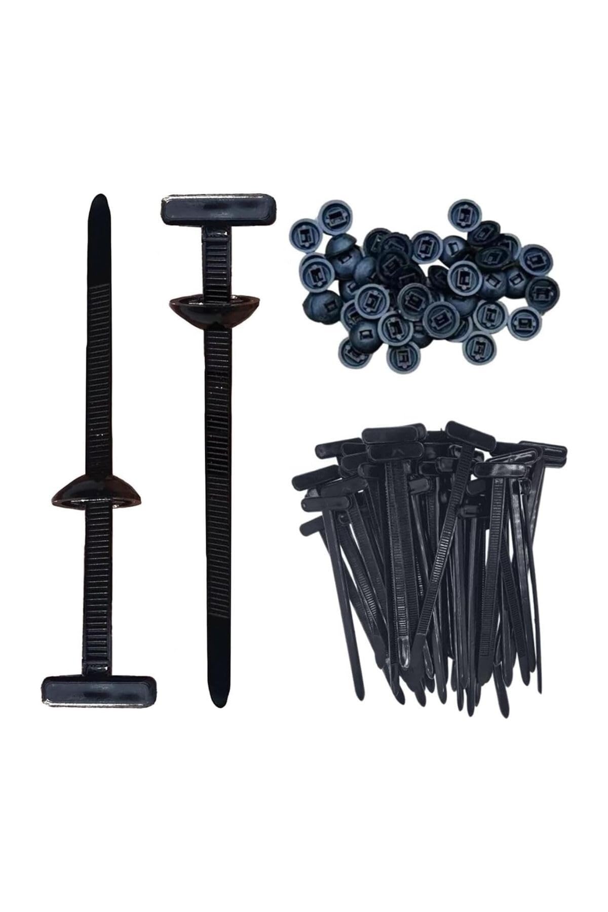 BUFFER 30 Adet Plastik Bağlantı Elemanları, Evrensel Kablo Bağı Tokası, Oto ve Endüstriyel Sabitleme Klipsi Seti, Siyah, 9 cm