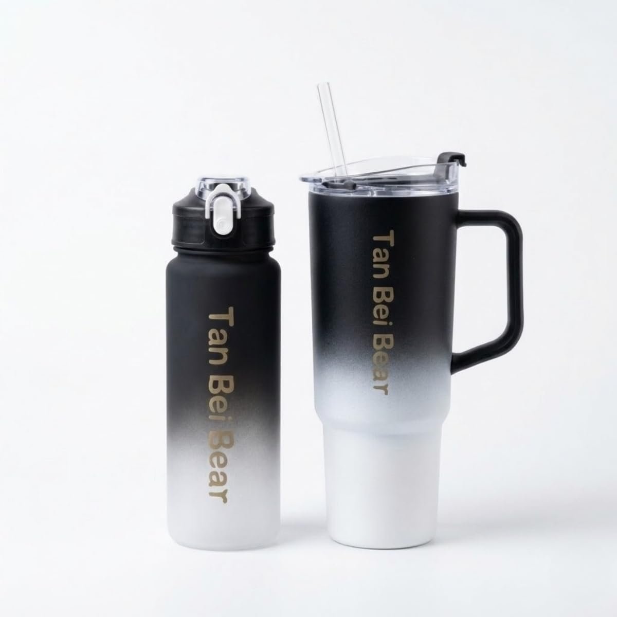 2’li Matara ve Pipetli Mug Bardak Seti – 900 ml Spor Suluk + 1500 ml Pipetli Termal Mug Bardak, Günlük Kullanım İçin İçecek Seti