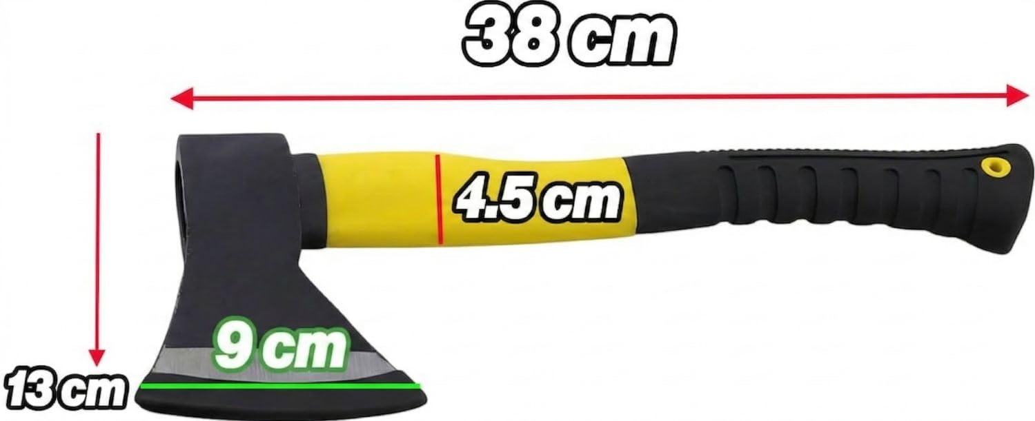 Orret Home Plastik Fiber Saplı Balta Nacak, Kaymaz Silikon Saplı Kamp Baltası, Odun Kesme Baltası, Küçük Bahçe İşleri ve Kamp İçin Dayanıklı El Baltası