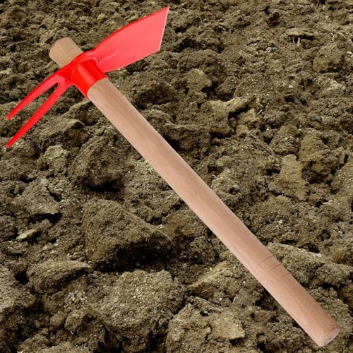 Orret Home 40 cm Çift Taraflı Çapa Ahşap Saplı Bahçe Çapası, Bahçe Çapalama Aleti, Toprak Havalandırma ve Ot Temizleme Çapası, Bahçe El Aleti