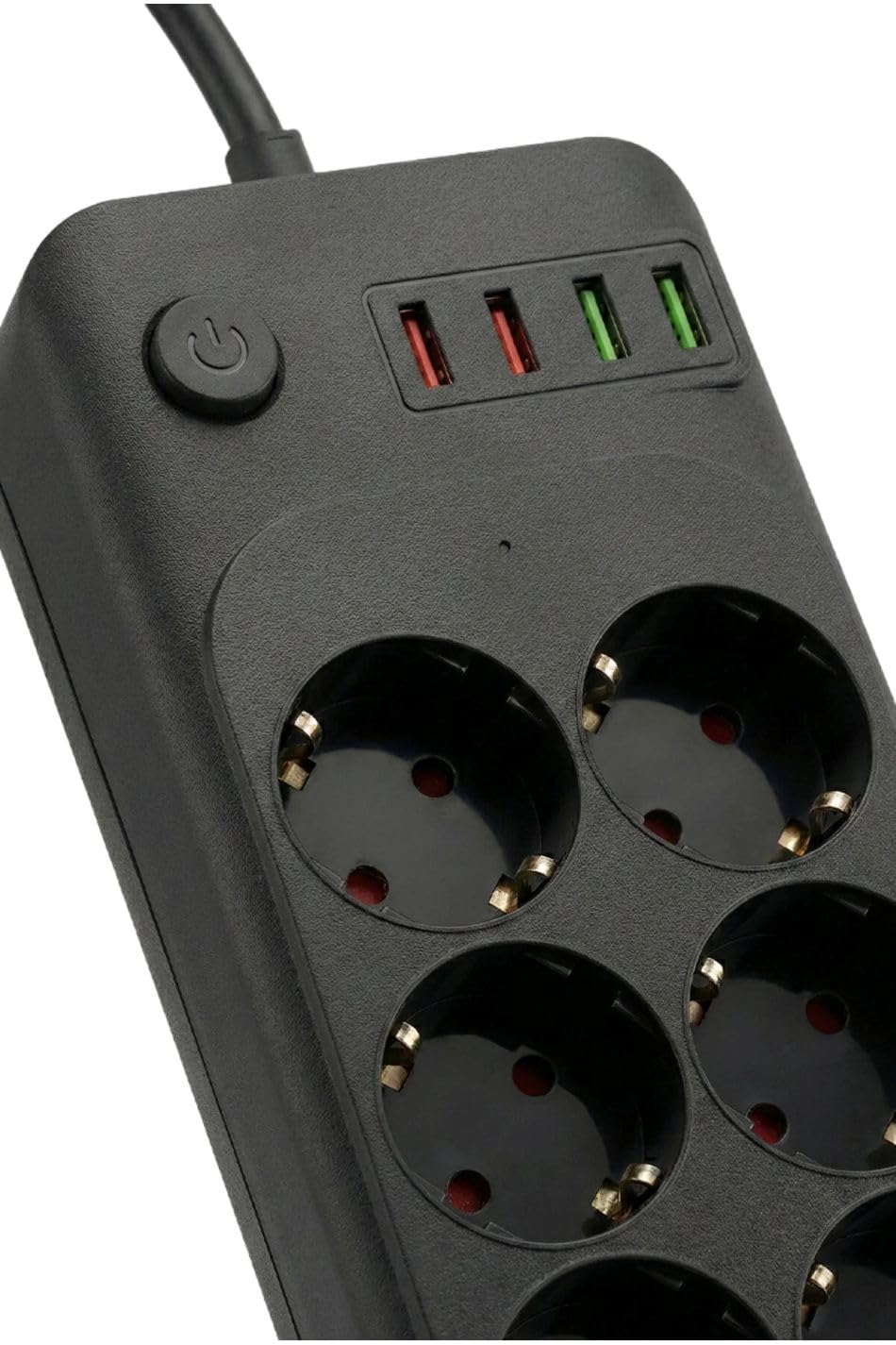 Orret Home 8 Priz 2 USB 2 Type-C Girişli Akım Korumalı Uzatma Kablosu 2 Metre, Açma Kapama Düğmeli Çoklu Priz, USB Şarjlı Termal Korumalı Priz Uzatma Kablosu