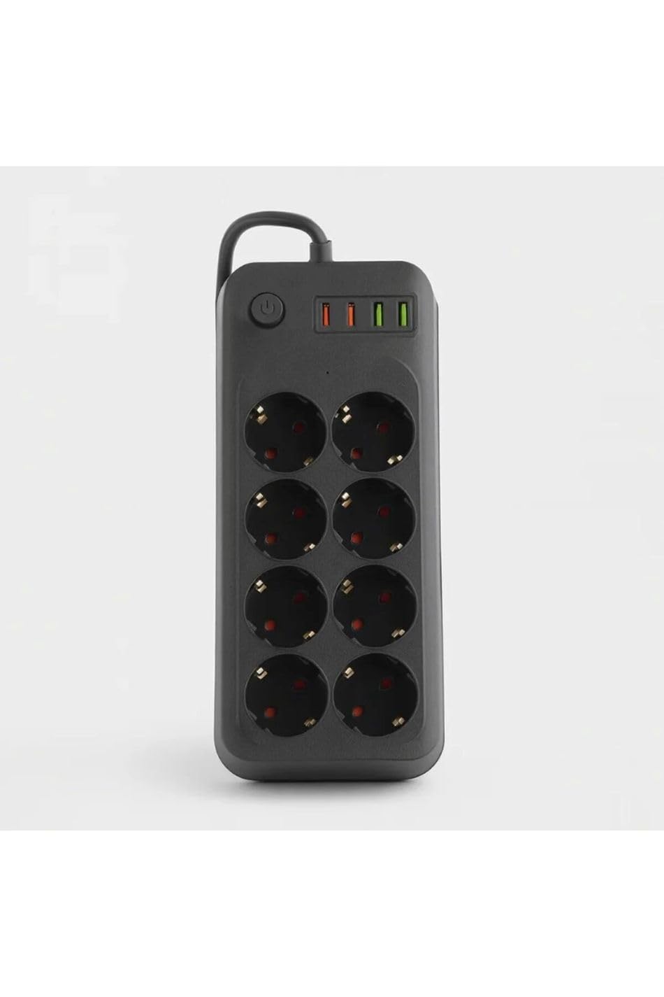 Orret Home 8 Priz 2 USB 2 Type-C Girişli Akım Korumalı Uzatma Kablosu 2 Metre, Açma Kapama Düğmeli Çoklu Priz, USB Şarjlı Termal Korumalı Priz Uzatma Kablosu