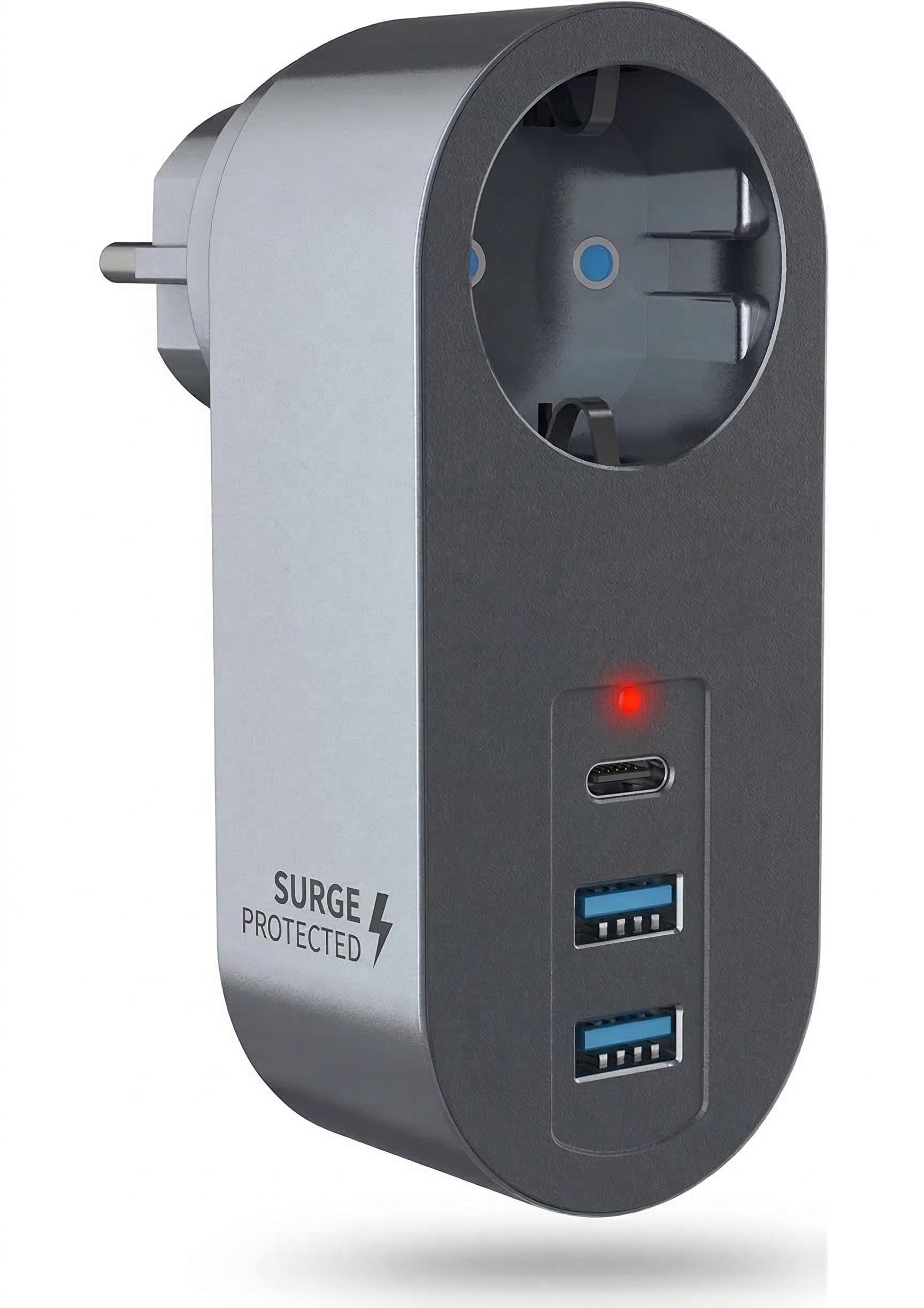 Orret Home Akım Korumalı Priz 2 USB 1 Type-C Girişli Duvar Tipi Priz Çoklayıcı, Çocuk Korumalı USB Şarjlı Priz Adaptörü, Telefon Tablet Şarj İçin Çoklu Duvar Prizi
