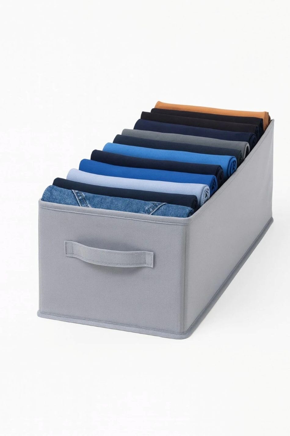 Orret Home 24x41x20 cm Bez Kutu Pantolon Organizeri Dolap İçi Düzenleyici, Çamaşır Organizer, Gardırop İçi Pantolon Saklama Kutusu, Katlanabilir Dolap Organizer Sepeti