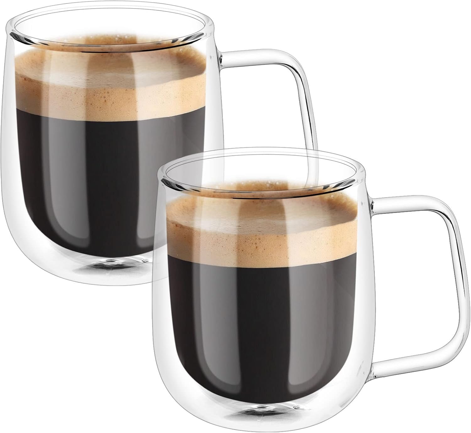 Orret Home 2 Adet 250 ml Çift Cidarlı Borosilikat Cam Kupa Bardak Termisil Isıya Dayanıklı Şeffaf Kahve Çay Latte Espresso Fincanı Cam Bardak Seti