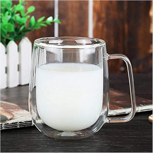 Orret Home 2 Adet 250 ml Çift Cidarlı Borosilikat Cam Kupa Bardak Termisil Isıya Dayanıklı Şeffaf Kahve Çay Latte Espresso Fincanı Cam Bardak Seti