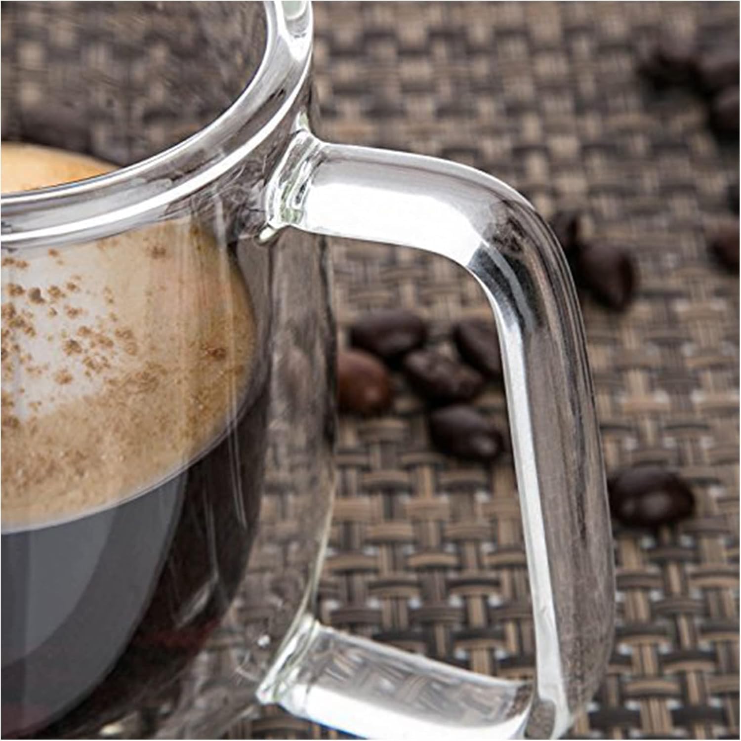 Orret Home 2 Adet 250 ml Çift Cidarlı Borosilikat Cam Kupa Bardak Termisil Isıya Dayanıklı Şeffaf Kahve Çay Latte Espresso Fincanı Cam Bardak Seti