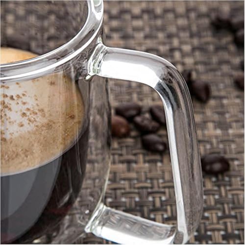 Orret Home 2 Adet 250 ml Çift Cidarlı Borosilikat Cam Kupa Bardak Termisil Isıya Dayanıklı Şeffaf Kahve Çay Latte Espresso Fincanı Cam Bardak Seti