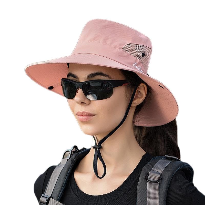 Valkyrie Outdoor Güneş Şapkası Unisex Kamp Trekking Safari Balıkçı Şapkası UV Koruma Pembe