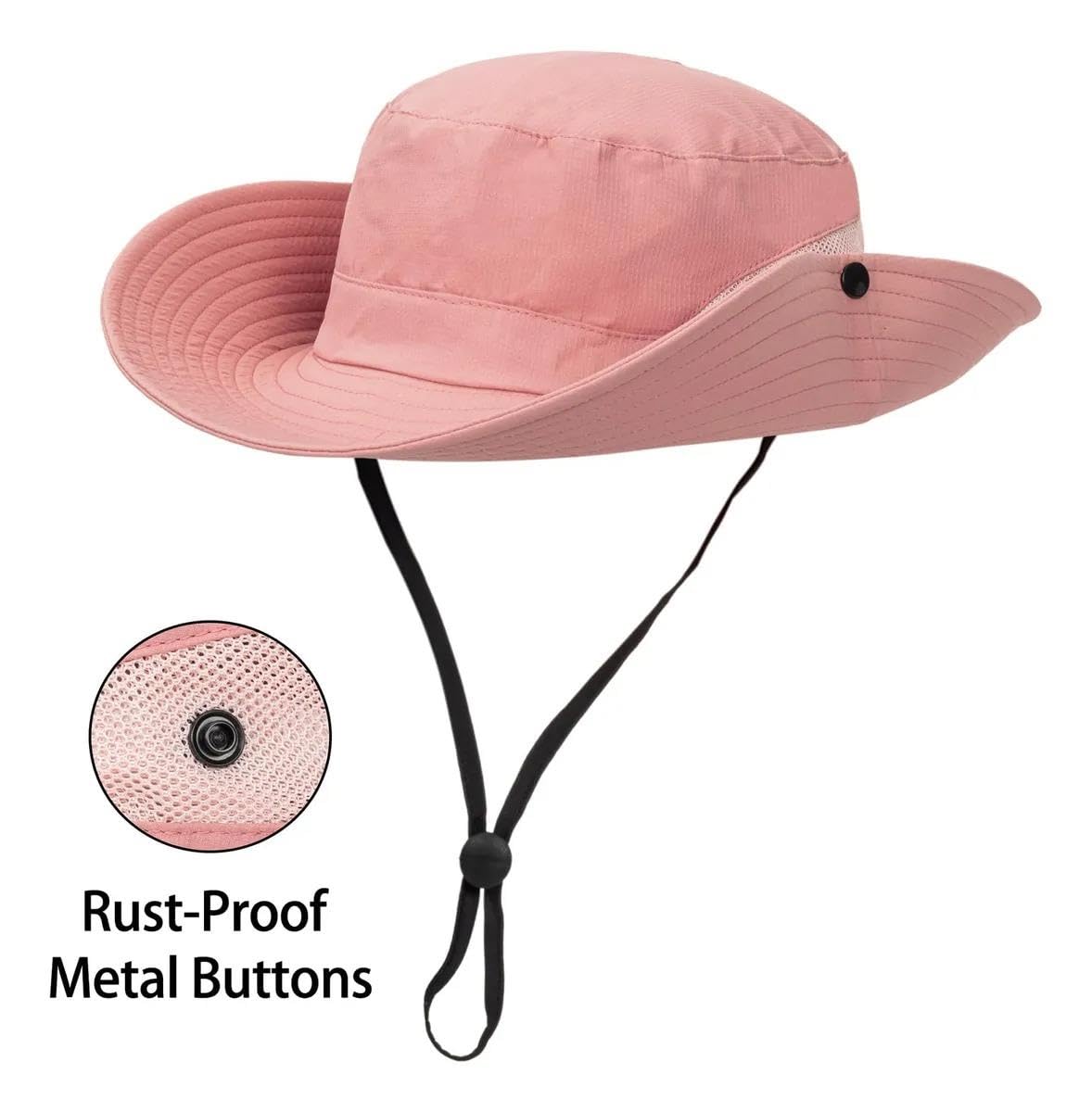 Valkyrie Outdoor Güneş Şapkası Unisex Kamp Trekking Safari Balıkçı Şapkası UV Koruma Pembe