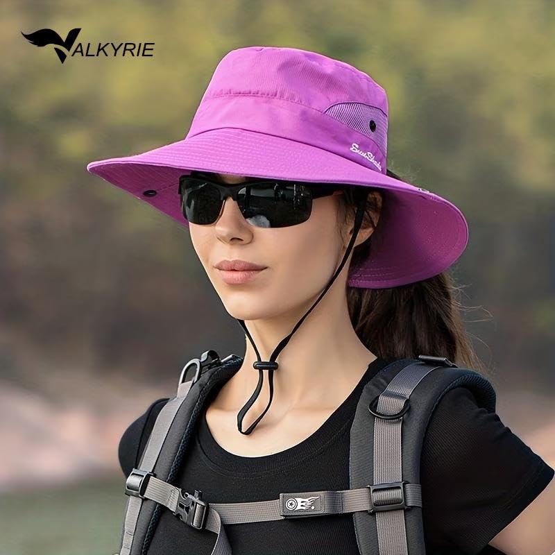 Valkyrie Outdoor Güneş Şapkası Unisex Kamp Trekking Safari Balıkçı Şapkası UV Koruma Mor