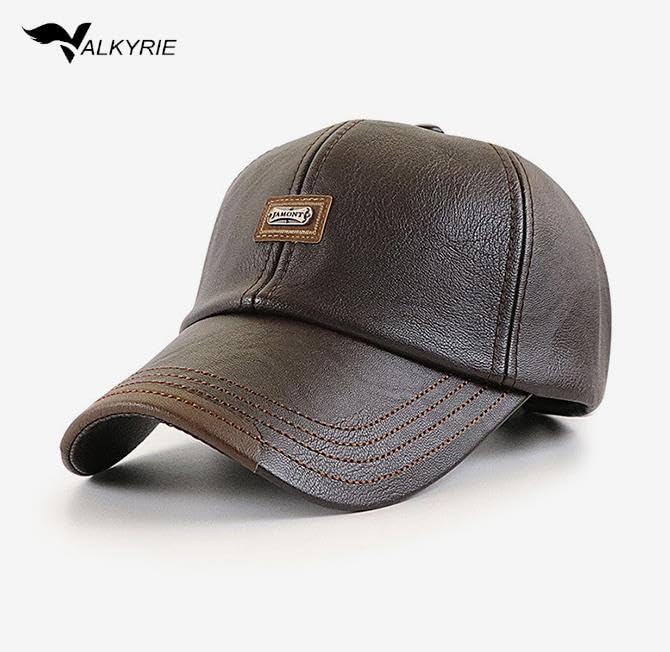 Valkyrie Deri Şapka Erkek Ayarlanabilir Premium Kalite Spor & Günlük Kullanım Baseball Cap Kahverengi