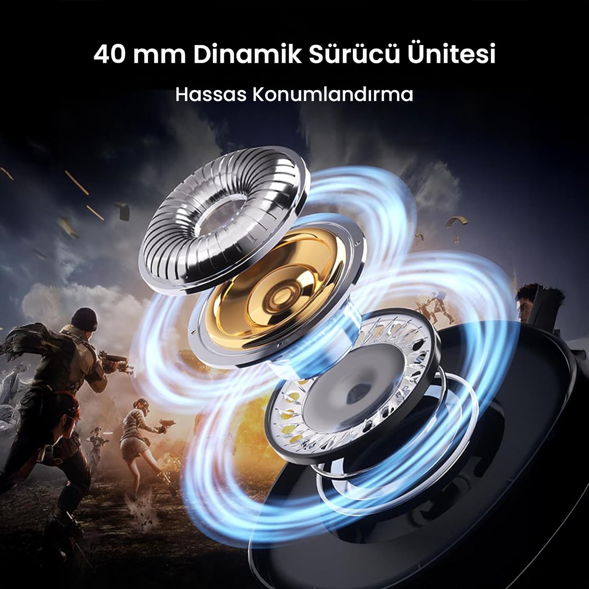 Aula G7 PRO Tri Mode Kablosuz RGB Gaming Mikrofonlu Oyuncu Kulaklığı 7.1 Surround Ses 40mm Driver Düşük Gecikme E-Spor Kulaklık Siyah
