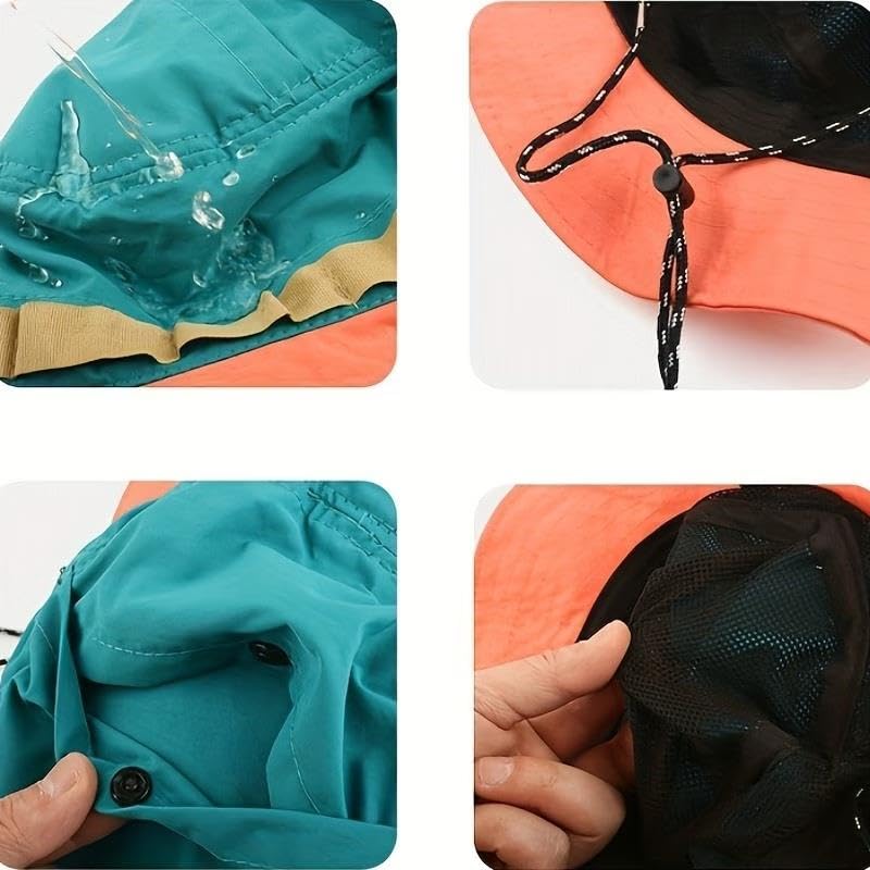 Valkyrie Katlanabilir Bucket Şapka Unisex – Ayarlanabilir İpli Yazlık Outdoor Şapka Hafif Nefes Alabilir Kamp Balıkçı Şapkası Mavi