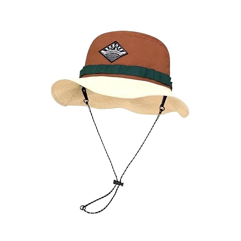 Valkyrie Katlanabilir Bucket Şapka Unisex – Ayarlanabilir İpli Yazlık Outdoor Şapka Hafif Nefes Alabilir Kamp Balıkçı Şapkası Kahve