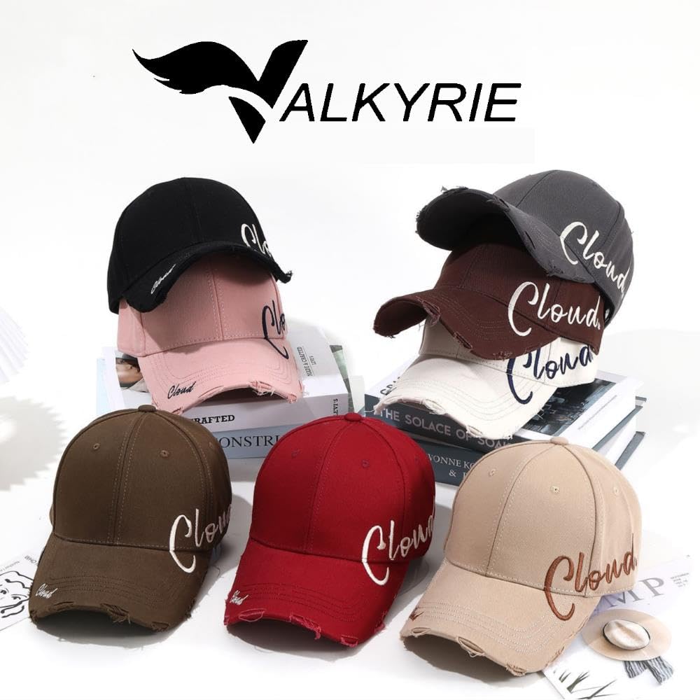 Valkyrie Unisex Eskitme Detaylı Şapka Yazı Nakışlı Ayarlanabilir Beyzbol Şapkası Koyu Kahve