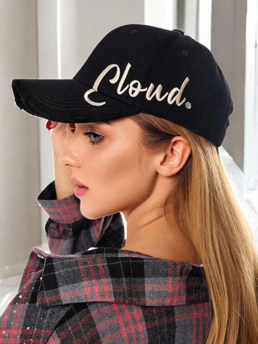 Valkyrie Unisex Eskitme Detaylı Şapka Yazı Nakışlı Ayarlanabilir Beyzbol Şapkası Siyah