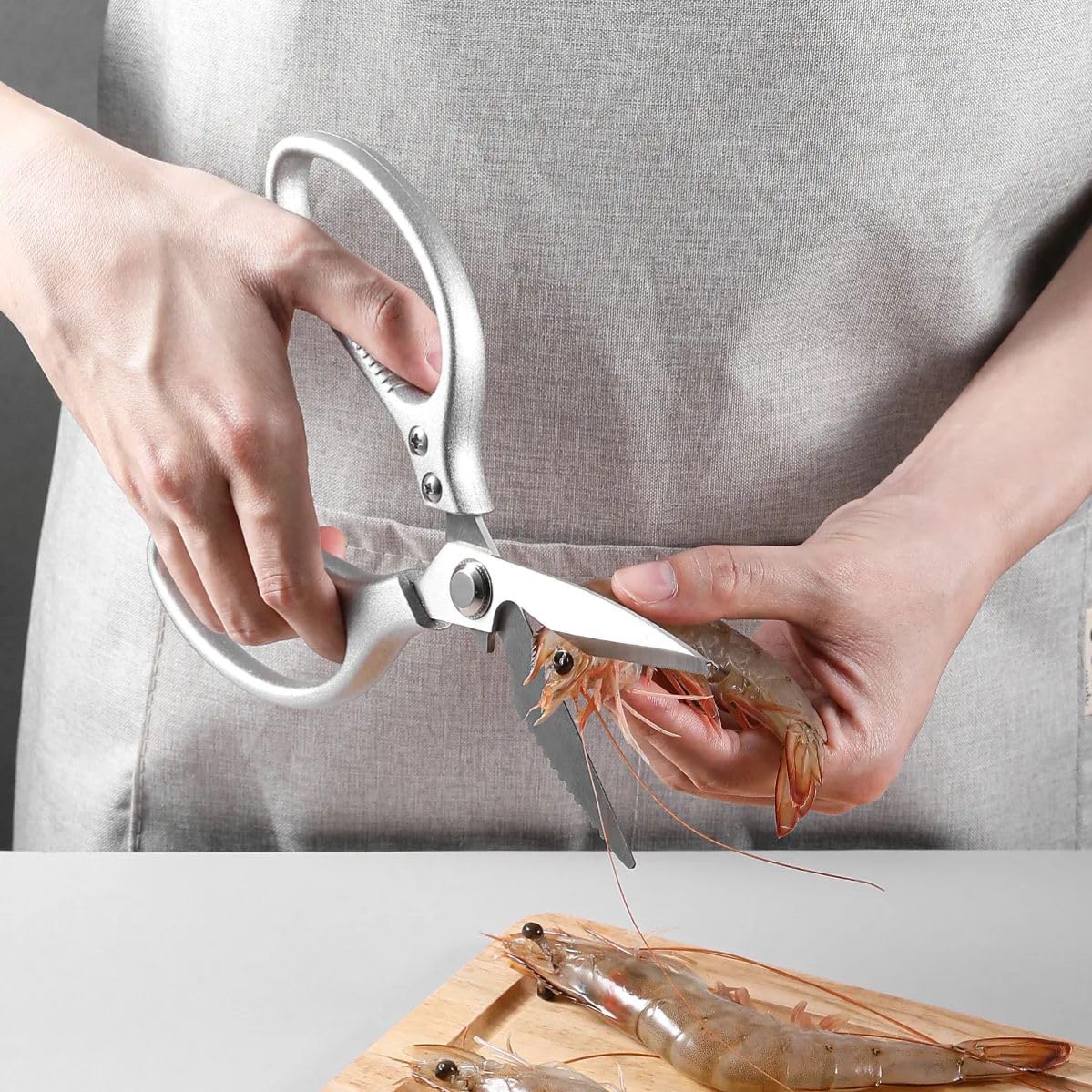 Orret Home Profesyonel Mutfak Makası Paslanmaz Çelik 304 Çok Amaçlı Tavuk Balık Sebze Makası Soda Açıcı Fonksiyonlu Keskin Bıçaklı Ergonomik Mutfak Makası