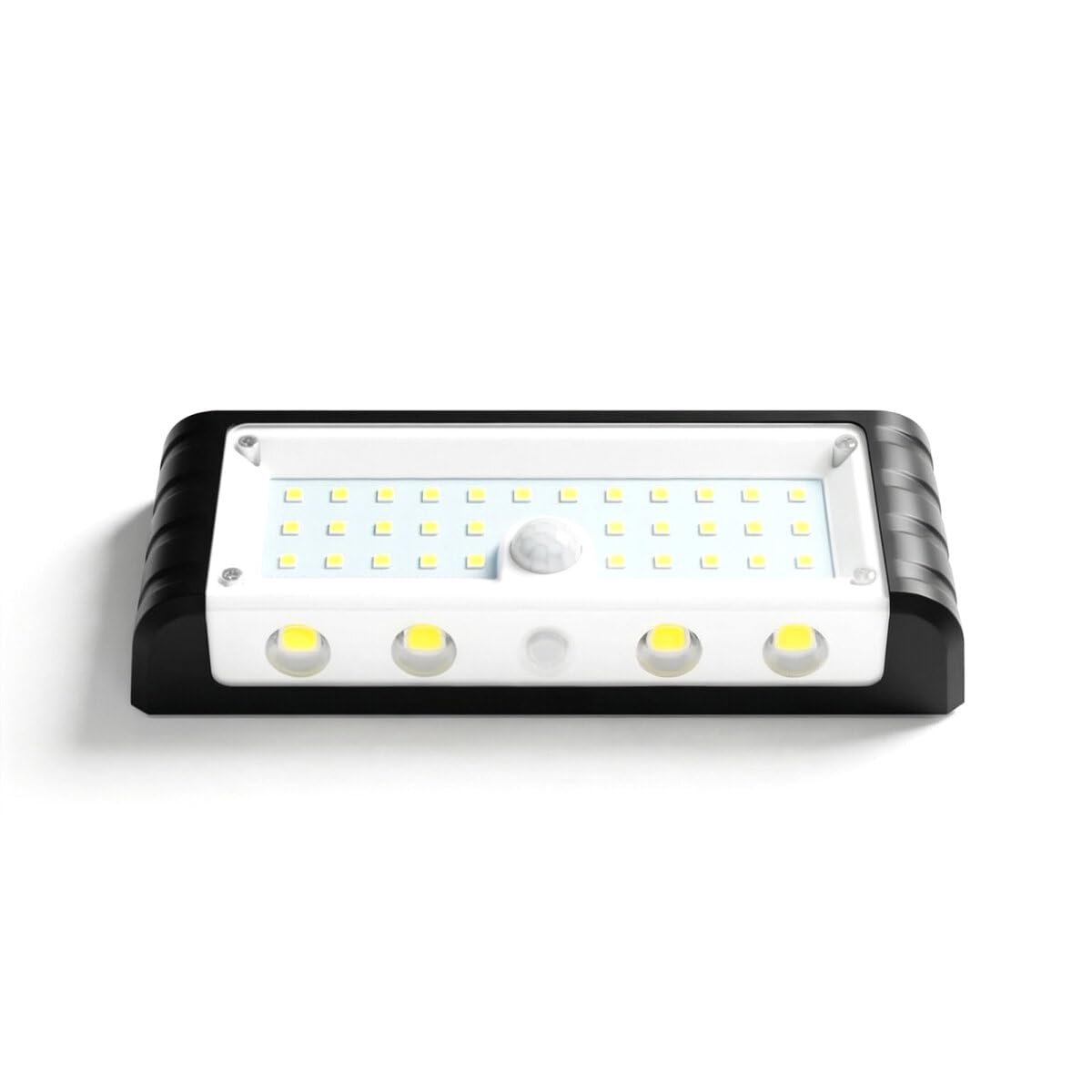 Panter Solar Hareket Sensörlü LED Duvar Lambası 3W 44 SMD Beyaz + 4 Gün Işığı LED, 300 Lümen, IP65 Su Geçirmez, 3 Modlu Güneş Enerjili Aplik, Balkon ve Bahçe Aydınlatması