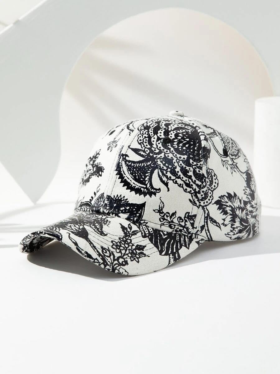 Valkyrie Kadın Siyah Beyaz Desenli Ayarlanabilir Şapka Baseball Cap Günlük Spor Şapka