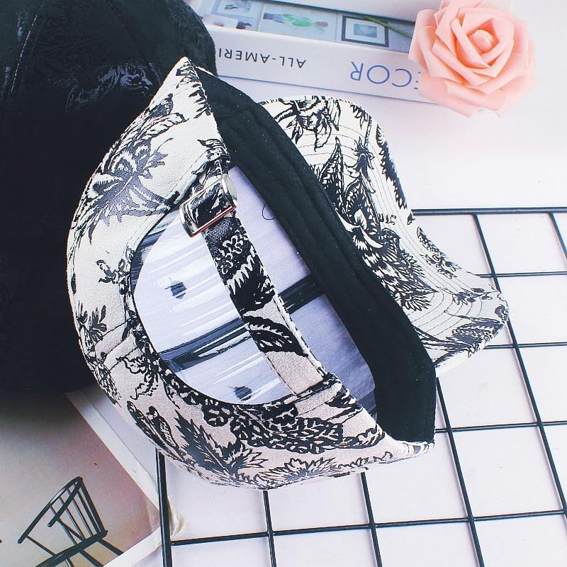 Valkyrie Kadın Siyah Beyaz Desenli Ayarlanabilir Şapka Baseball Cap Günlük Spor Şapka