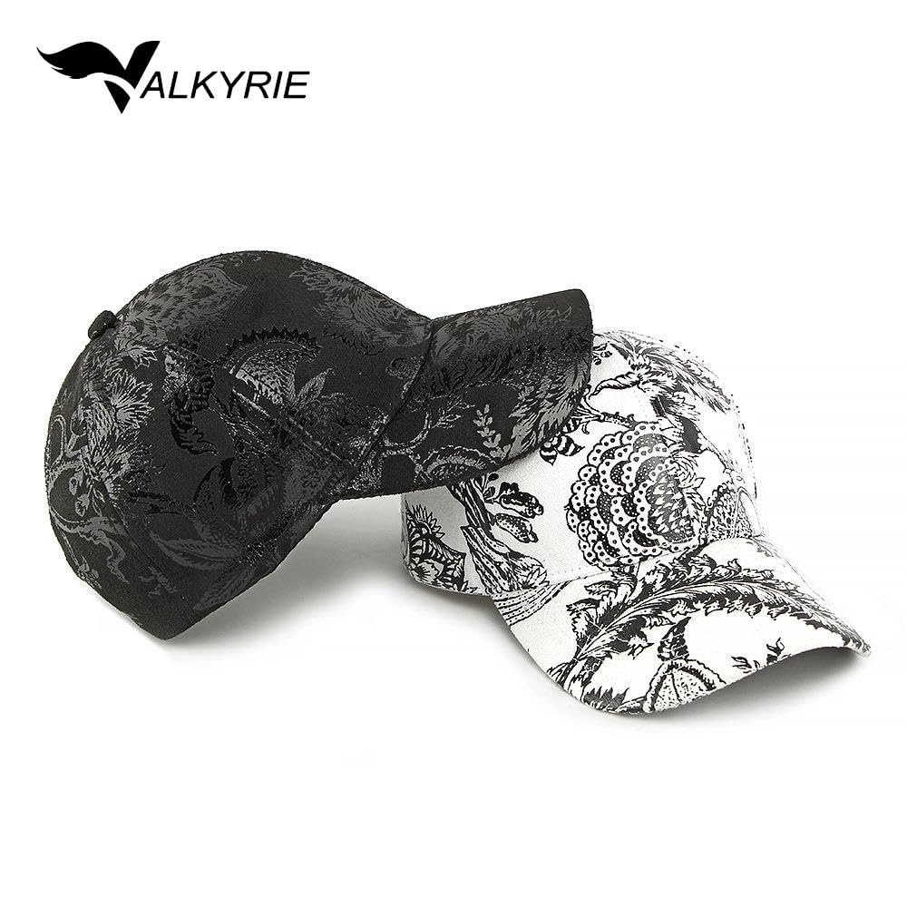 Valkyrie Kadın Siyah Beyaz Desenli Ayarlanabilir Şapka Baseball Cap Günlük Spor Şapka
