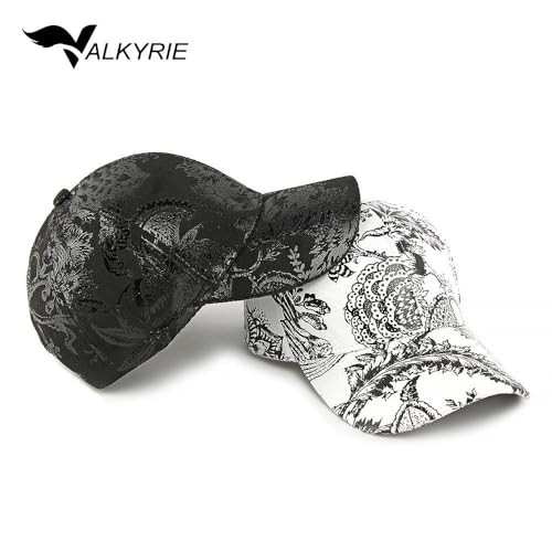 Valkyrie Kadın Siyah Beyaz Desenli Ayarlanabilir Şapka Baseball Cap Günlük Spor Şapka