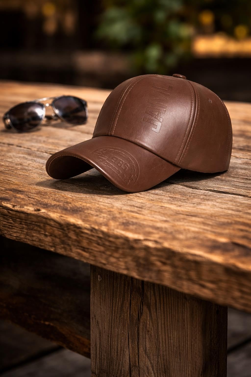 Valkyrie Erkek Açık Kahverengi Deri Şapka Kavisli Siperlikli Ayarlanabilir Spor Günlük Baseball Cap