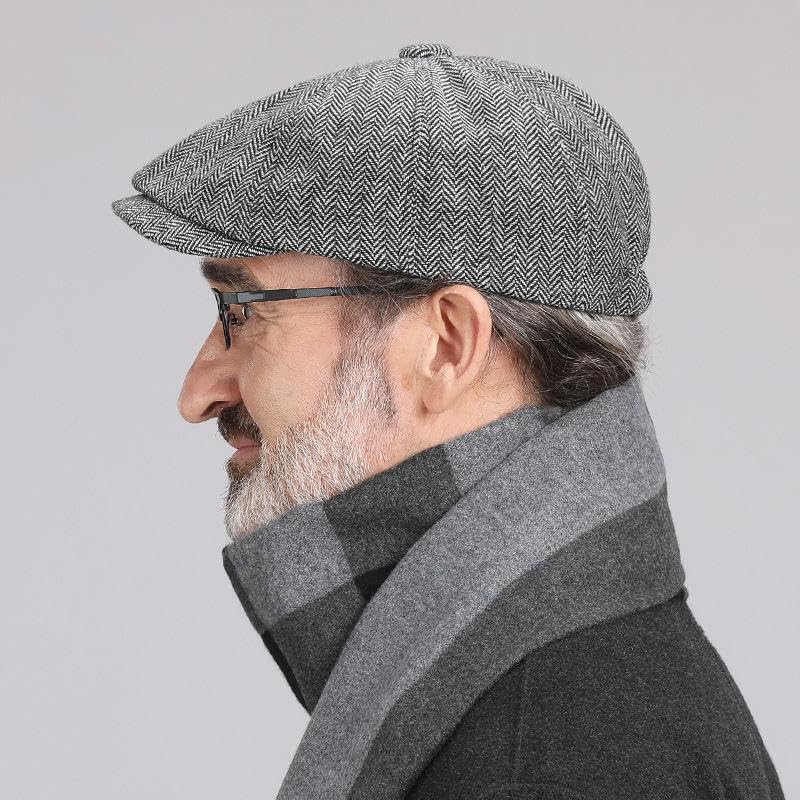 Valkyrie Unisex Gri Balıksırtı Kasket Şapka Vintage İngiliz Stil 8 Dilimli Newsboy Cap