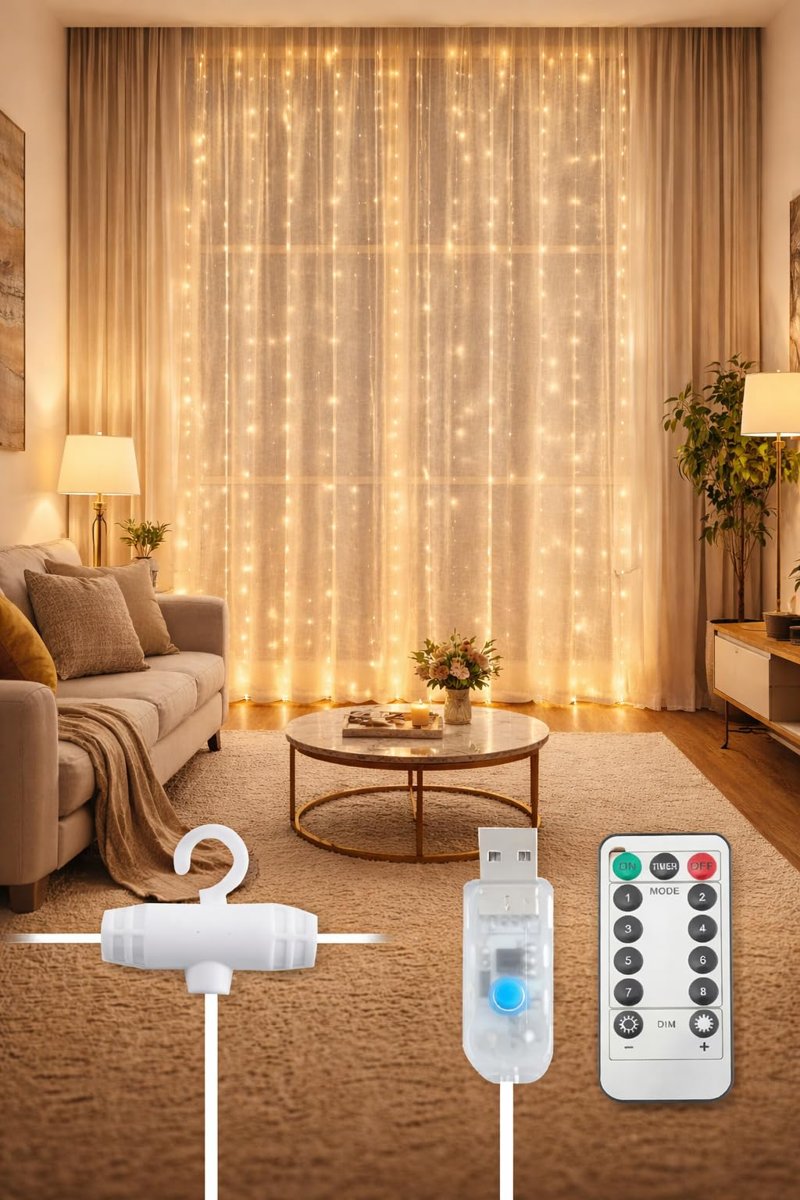 3X2 8 Fonksiyonlu Dekoratif Saçak Led Sarkıt Perde Led Eklenebilir Led Süsleme Led Peri Led Işık Ledli Işık Yılbaşı Süsü
