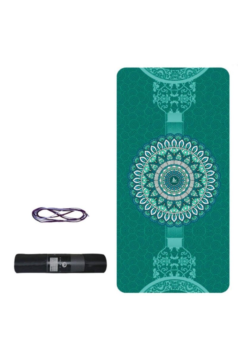 Yoga Matı Ve Pilates Minderi 6mm Yeşil Kilim Desenli