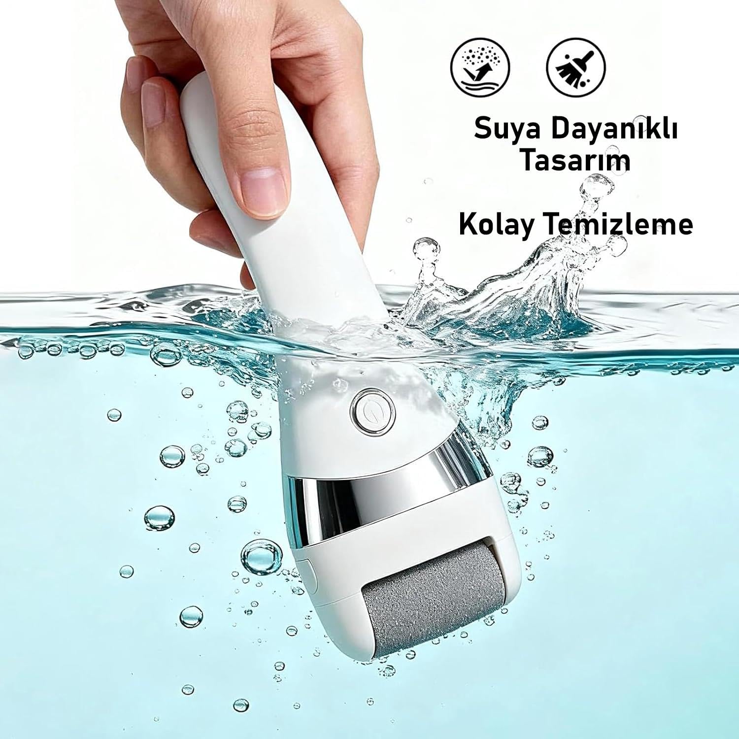 Valkyrie Şarjlı Elektrikli Topuk Törpüsü Ayak Bakım Cihazı 3 Başlıklı Suya Dayanıklı Dijital Ekranlı