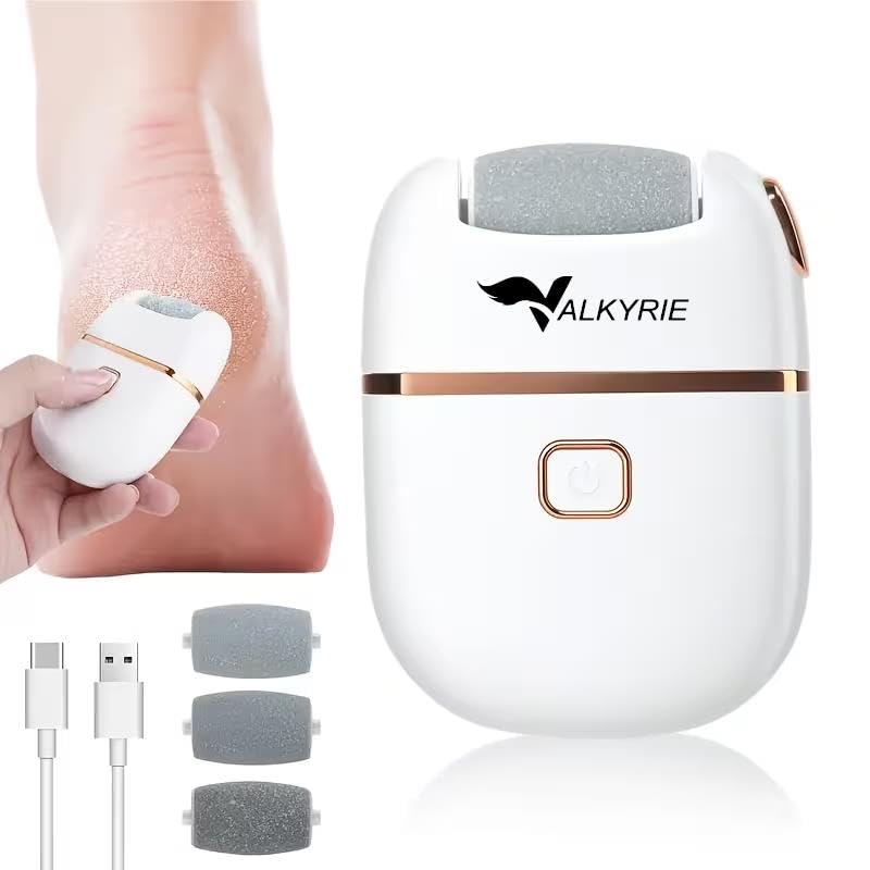 Valkyrie Şarjlı Pedikür Makinesi Nasır Giderici Elektrikli Ayak Törpüsü Type-C 3 Başlıklı Taşınabilir