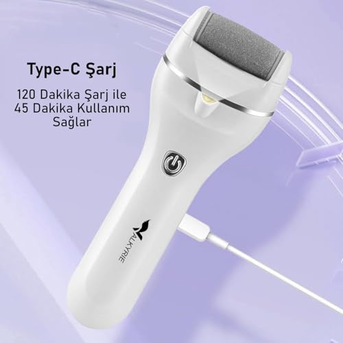 Valkyrie Şarjlı Ayak Törpüsü Nasır Giderici Elektrikli Topuk Törpüsü LED Işıklı Type-C Çift Başlıklı